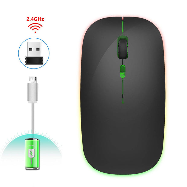 2.4G Colorful Luminous Wireless Mouse Silent Laptop Desktop Office Mouse - OFEBHS.PT