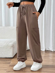 Tied Joggers with Pockets - OFEBHS.PT
