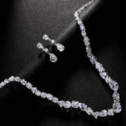 Simple necklace earring set bride's wedding jewelry set fashionable and versatile accessories - OFEBHS.PT