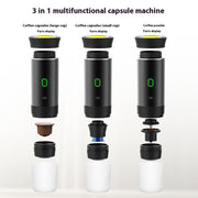 Electric Grinder Coffee Travel Handy 3 In1 Espresso Portable Coffee Espresso Maker Machine Cafe Portable Capsule Coffee Machine Kitchen Gadgets