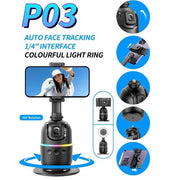 P03 AI Smart Gimbal 360° Auto Face Tracking Gimbal All-in-one Rotation For Smartphone video Vlog Stabilizer Phone Holder - OFEBHS.PT