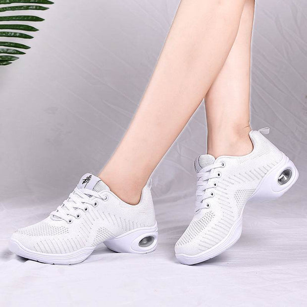 Women's Summer Breathable Fly Woven Mesh Soft Bottom Dancing Shoes - OFEBHS.PT