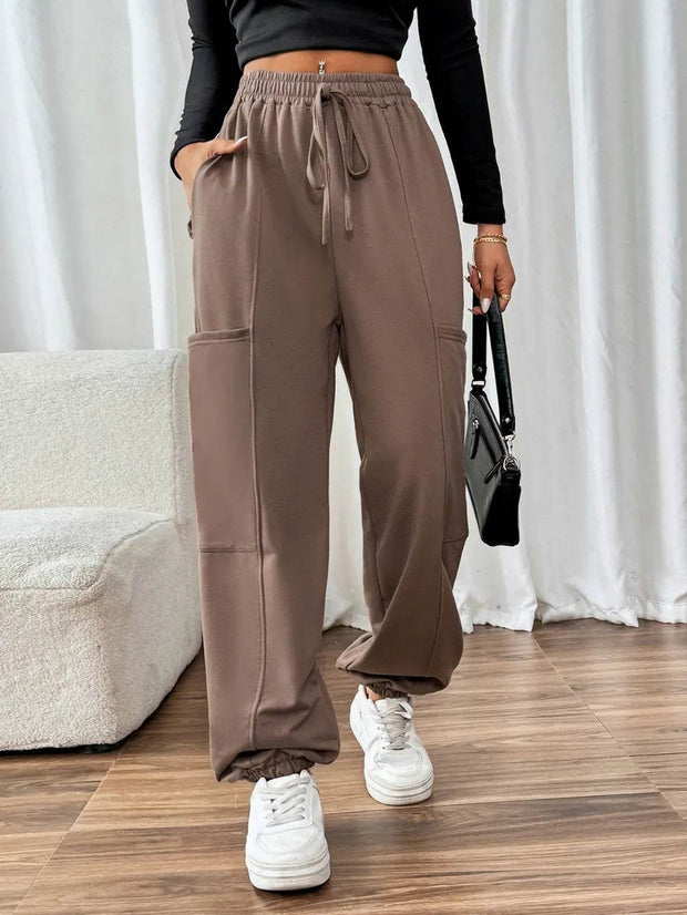 Tied Joggers with Pockets - OFEBHS.PT