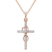 Alloy Pendant With Diamond And Eight-character Cross Necklace - OFEBHS.PT
