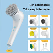 Multifunctional Electric Handheld Kitchen Household Dishwashing Brush Handheld Scrubber Bathtub Sink Bathroom Kitchen Tile Cleaning Tool Drill Brush Set With 5 Heads - OFEBHS.PT