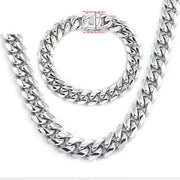 Titanium Steel Golden Encryption Round Grinding Faucet Buckle Cuban Chain
