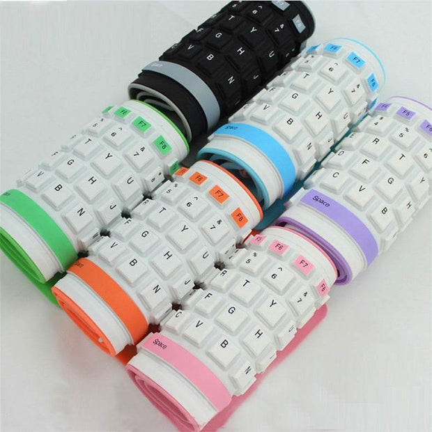Silica Gel Foldable Curved Keyboard Silent And Waterproof - OFEBHS.PT