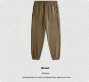 Solid Color Casual Velvet Sweatpants Men's Ankle Banded Pants