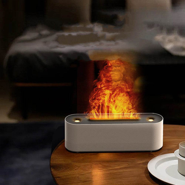 Flame Air Humidifier Ultrasonic 7 Colors Aroma Diffuser LED Cool Mist Maker Fogger Essential Oil Room Fragrance Office Home Decor - OFEBHS.PT