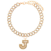 Hip Hop Alphabet Pendant Cuban Chain Anklet