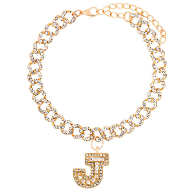Hip Hop Alphabet Pendant Cuban Chain Anklet