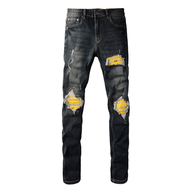 European And American Fashion Street Fashion Close-fitting And Slim-fitting Skinny Jeans - OFEBHS.PT