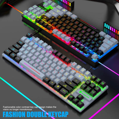 Gaming Keyboard Colorful LED Backlight Office Keyboard for Desktop Typing PC - OFEBHS.PT