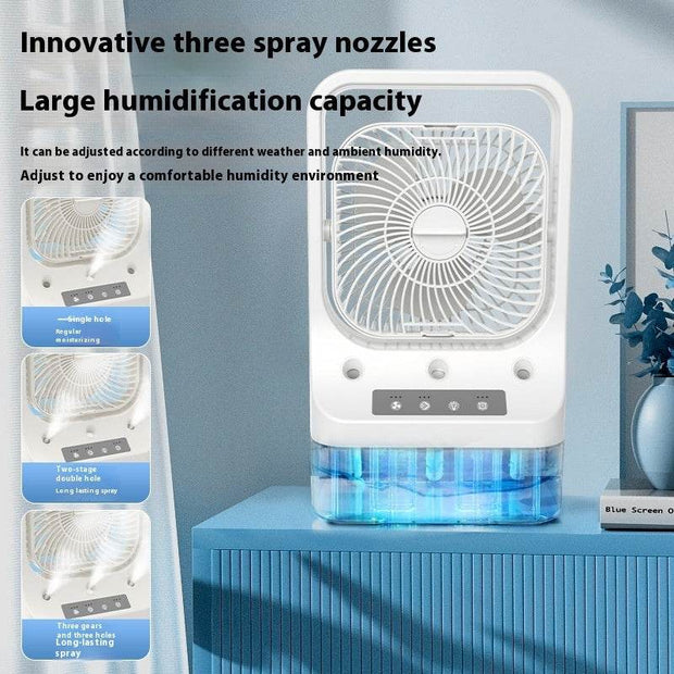 Household Cooling Fan Usb Rechargeable Head Adjustable Air Cooling Water Cooled Air Conditioning Tank Low Noise Air Cooler Fans - OFEBHS.PT
