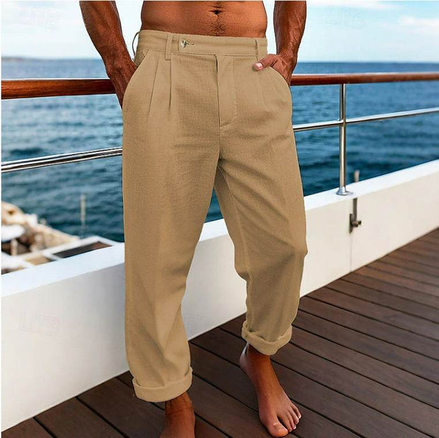 Men's Pocket Flat Comfortable Breathable Trousers - OFEBHS.PT