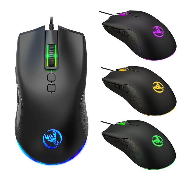 Esports Colorful Luminous Wired Mouse USB Laptop CF LOL Gaming Mouse - OFEBHS.PT