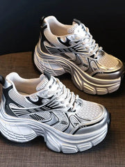 Lace Up Round Toe Platform Sneakers - OFEBHS.PT