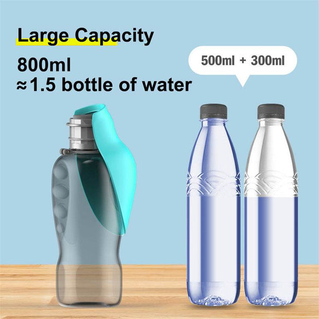 800ml Dogs Water Bottle Portable High Capacity Leakproof Pet Foldable Drinking Bowl Golden Retriever Outdoor Walking Supplies Pet Products - OFEBHS.PT
