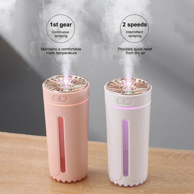 Wireless Air Humidifier Colorful Lights Mute Ultrasonic USB Fogger Diffuser Purifier 800mAh Rechargeabl Cool Mist Maker For Car - OFEBHS.PT
