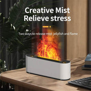 Flame Air Humidifier Ultrasonic 7 Colors Aroma Diffuser LED Cool Mist Maker Fogger Essential Oil Room Fragrance Office Home Decor - OFEBHS.PT