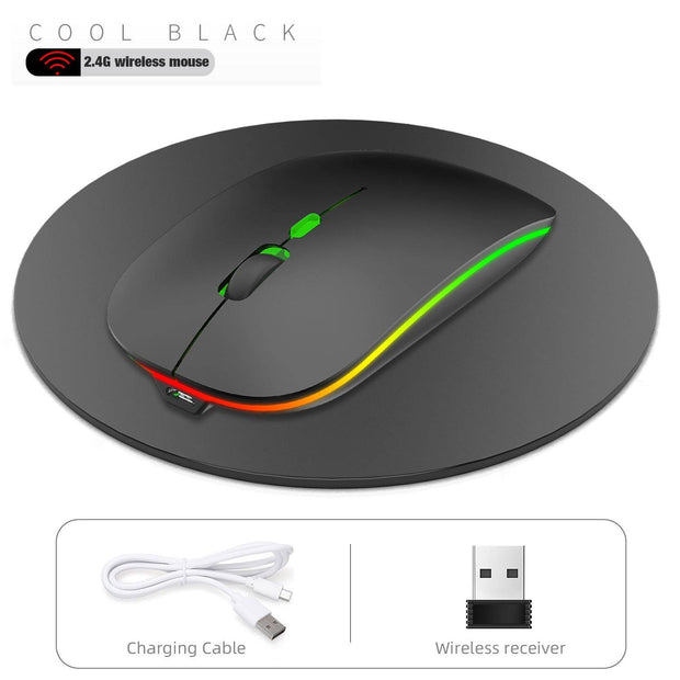 2.4G Colorful Luminous Wireless Mouse Silent Laptop Desktop Office Mouse - OFEBHS.PT