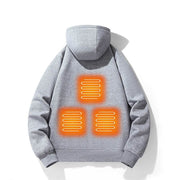 European and American zipper cardigan heating hoodie intelligent hooded five zone heating jacket outdoor warm electric clothing for men - OFEBHS.PT