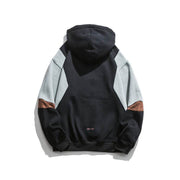 Japanese fashion brand color blocked hooded sweatshirt for men, retro city boy versatile casual top - OFEBHS.PT