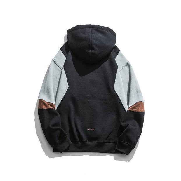 Japanese fashion brand color blocked hooded sweatshirt for men, retro city boy versatile casual top - OFEBHS.PT