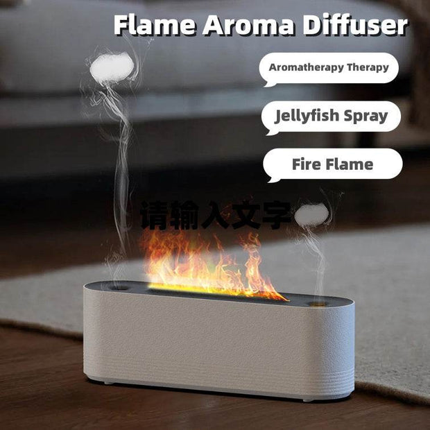 Flame Air Humidifier Ultrasonic 7 Colors Aroma Diffuser LED Cool Mist Maker Fogger Essential Oil Room Fragrance Office Home Decor - OFEBHS.PT