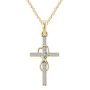 Alloy Pendant With Diamond And Eight-character Cross Necklace - OFEBHS.PT