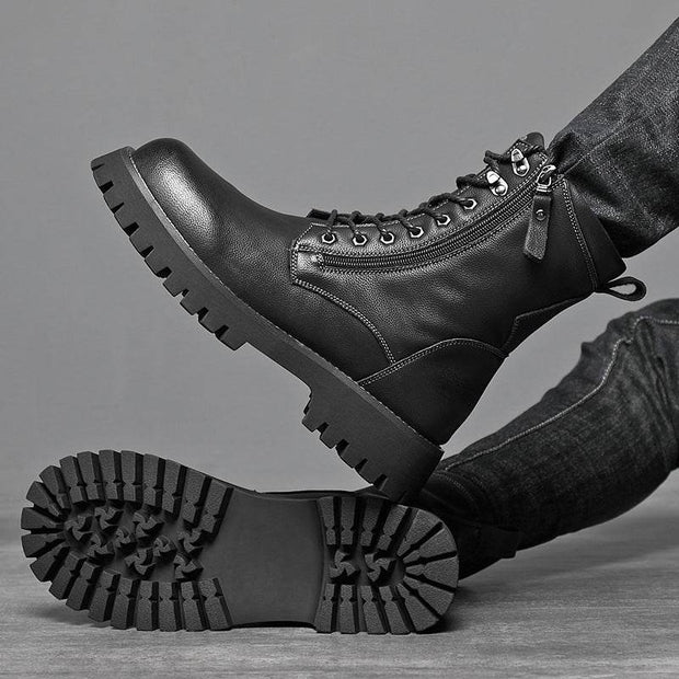 Worker Boot High Top British Style Thick Bottom Fleece-lined - OFEBHS.PT