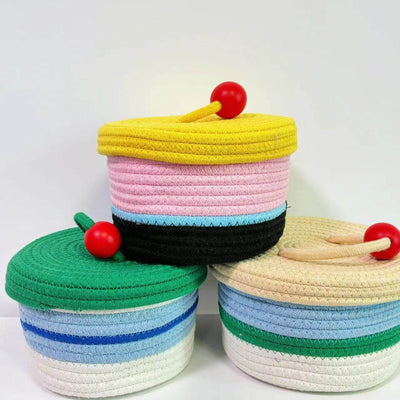 Home Cotton Weaving Storage Basket Ins Wind Vegetable Toy Storage Basket Living Room Miscellaneous Display Underwear Storage Basket - OFEBHS.PT