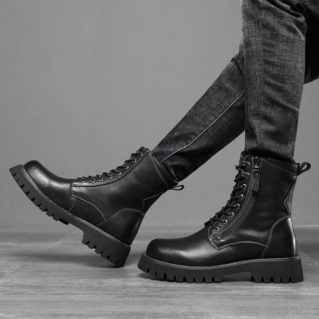 Worker Boot High Top British Style Thick Bottom Fleece-lined - OFEBHS.PT