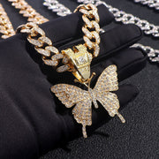INS Wind Butterfly Hip Hop Cuban Necklace