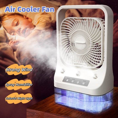 Household Cooling Fan Usb Rechargeable Head Adjustable Air Cooling Water Cooled Air Conditioning Tank Low Noise Air Cooler Fans - OFEBHS.PT