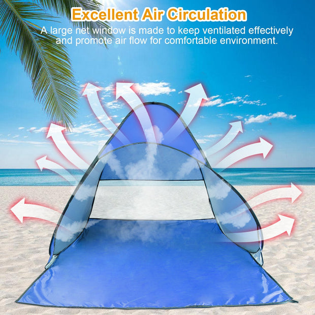 Pop-up Beach Tent, Sunshade, UV-proof Automatic Waterproof Tent For 2-3 People, With Mesh Window Storage Bag, Suitable For Outdoor Beach, Camping, Fishing, Park, Lake, Banned From Sale On Walmart