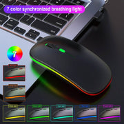 2.4G Colorful Luminous Wireless Mouse Silent Laptop Desktop Office Mouse - OFEBHS.PT