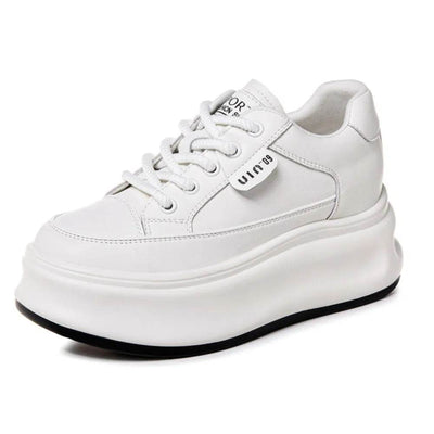 Lace Up Round Toe Platform Sneakers - OFEBHS.PT