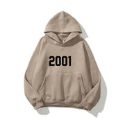 New style shoulder sleeves, double-layer hat, double line trendy brand hoodie, high street loose and plush 2001 word hoodie for men Women's Hoodie - OFEBHS.PT