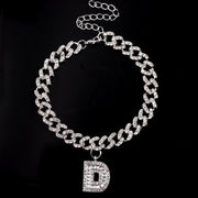Hip Hop Alphabet Pendant Cuban Chain Anklet