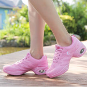 Women's Summer Breathable Fly Woven Mesh Soft Bottom Dancing Shoes - OFEBHS.PT