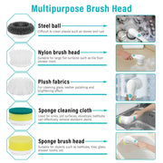 Multifunctional Electric Handheld Kitchen Household Dishwashing Brush Handheld Scrubber Bathtub Sink Bathroom Kitchen Tile Cleaning Tool Drill Brush Set With 5 Heads - OFEBHS.PT