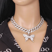 INS Wind Butterfly Hip Hop Cuban Necklace