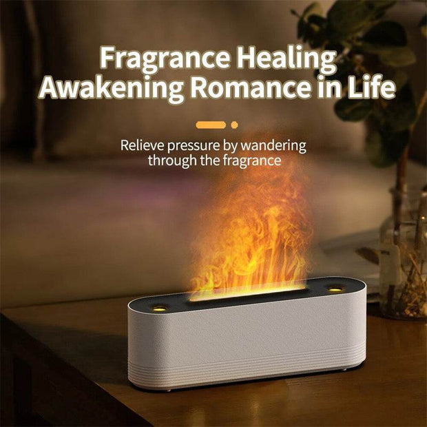 Flame Air Humidifier Ultrasonic 7 Colors Aroma Diffuser LED Cool Mist Maker Fogger Essential Oil Room Fragrance Office Home Decor - OFEBHS.PT