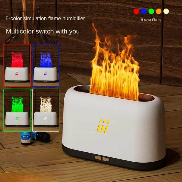 Flame Aroma Diffuser Air Humidifier Ultrasonic Cool Mist Maker Fogger Led Essential Oil Flame Lamp Difusor - OFEBHS.PT