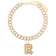 Hip Hop Alphabet Pendant Cuban Chain Anklet