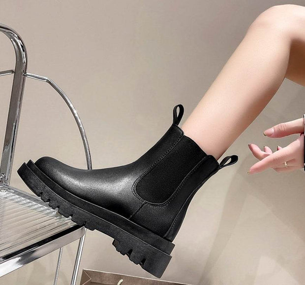 Fashion Female British Style Platform Ankle Boots - OFEBHS.PT