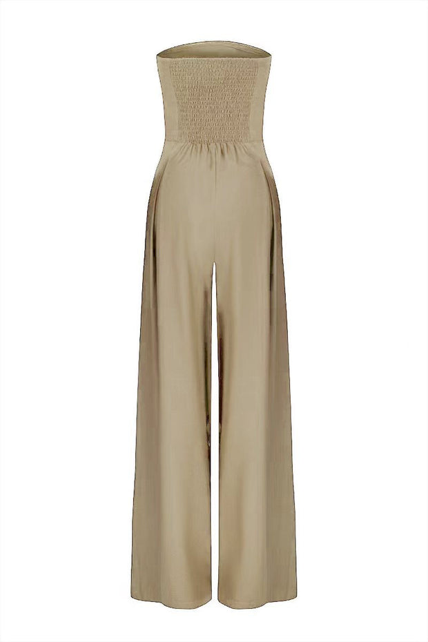 Loose Tube-top Jumpsuit Ins Fashion Backless Wide Leg Long Pants Overalls Women's Clothing