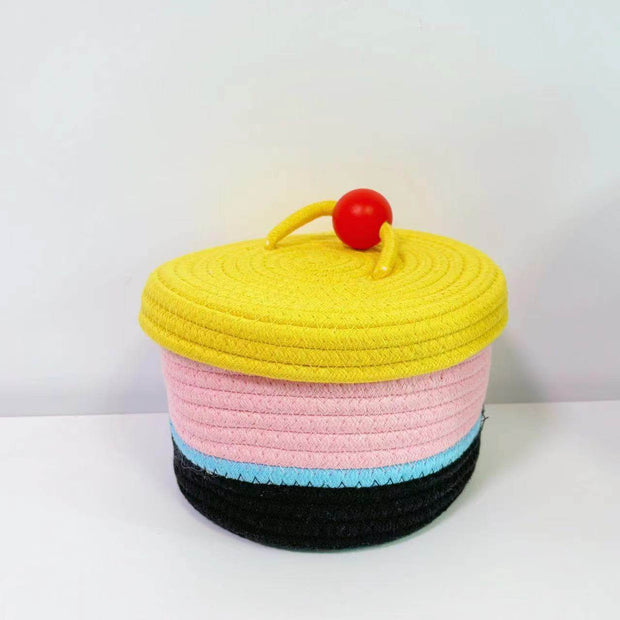 Home Cotton Weaving Storage Basket Ins Wind Vegetable Toy Storage Basket Living Room Miscellaneous Display Underwear Storage Basket - OFEBHS.PT