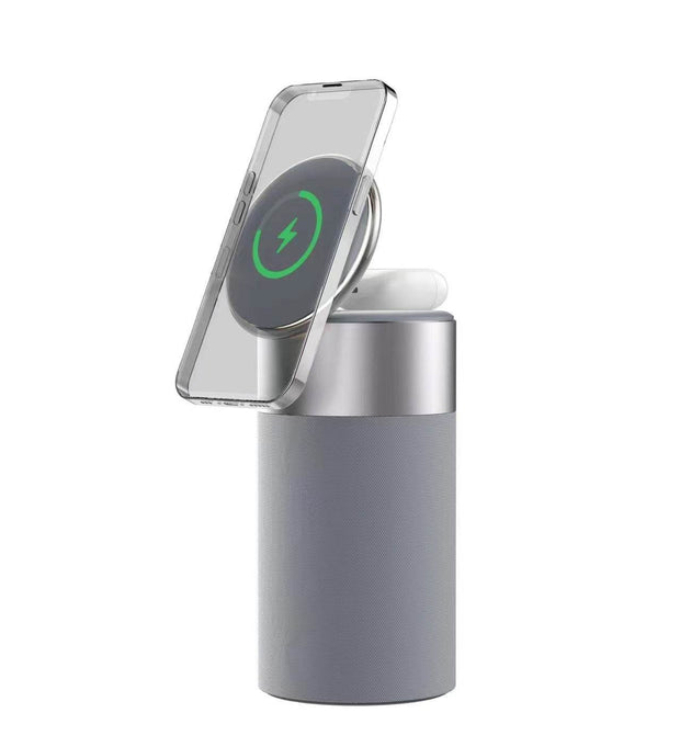 3 In 1 Multi-Function IPhone And AirPods Wireless Charger Portable Bluetooth Speaker With Touch Lamp For Home And Office - OFEBHS.PT